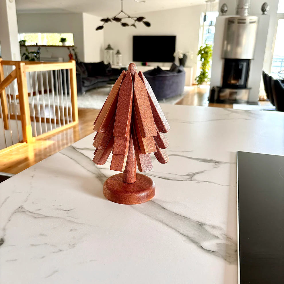 Folding Walnut Trivet Set
