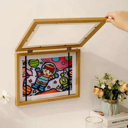 Kids Art Frame with Storage – Display & Organize Children’s Drawings